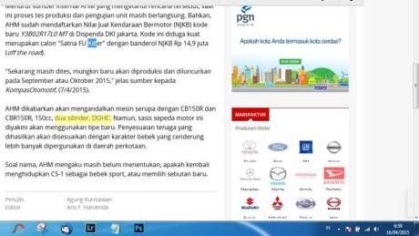 honda CS1 reborn satria F killer bermesin honda CB150R dua silinder kompas oto