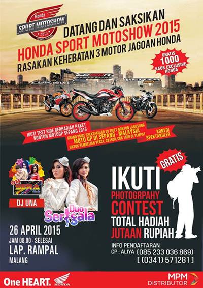 Honda Sport Motorshow 2015 di Malang Dimeriahkan DJ Una dan Duo Serigala