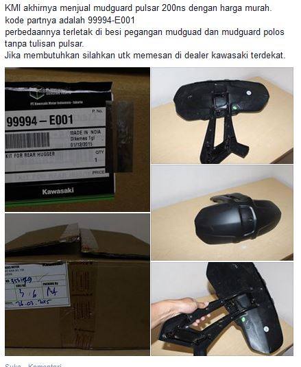MudGuard kawasaki bajaj pulsar 200NS indonesia original India 001pertamax7.com