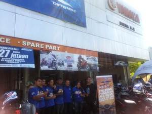 Peserta Tour de Soul naik All New Soul GT 125 di dealer Yamaha Bisma Sunset Road Denpasar&nbsp;Bali