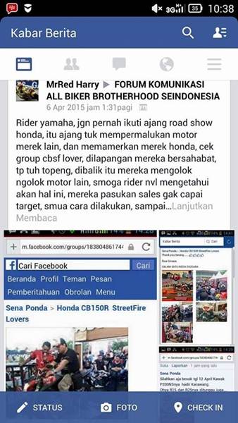 Rider Yamaha Jangan Ikut Ajang Roadshow Honda  000 Pertamax7.com