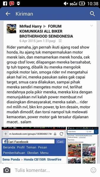 Rider Yamaha Jangan Ikut Ajang Roadshow Honda  001 Pertamax7.com