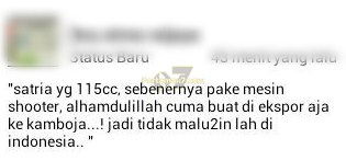 suzuki satria FJ115FI tidak dijual di Indonesia pertamax7.com