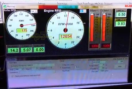 tospeed honda CB150R spek balap IRS tembus 175 km per jam di atas dynotest pertamax7.com