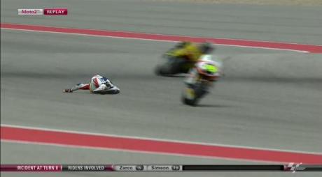 xavier simeon crash moto2 america 2015
