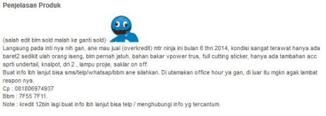 kawasaki ninja 250 RR mono seken cuma Rp.22 jutaan ternyata over kredit