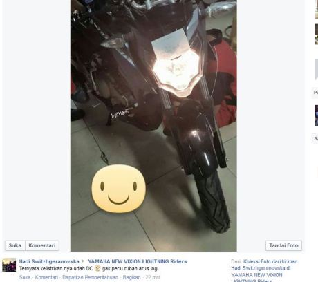 lampu depan yamaha new vixion sudah full DC