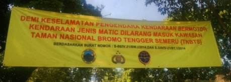 motor matic dilarang naik bromo