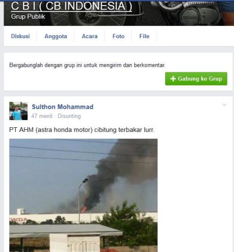 pabrik AHM cibitung bekasi terbakar