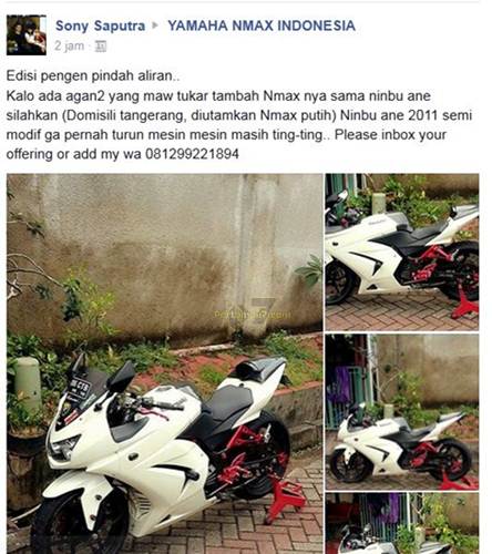 Pindah Aliran Bikers ini mau Tukar Kawasaki Ninja 250 karbu ganti Yamaha Nmax