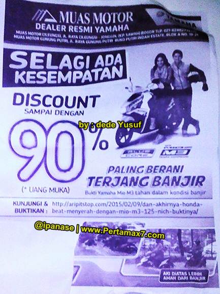promo diskon 90 % dp yamaha mio m3 tahan banjir