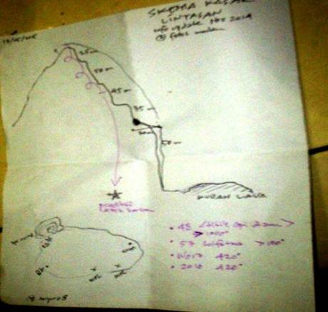 sketsa tebing kawah gunung merapi