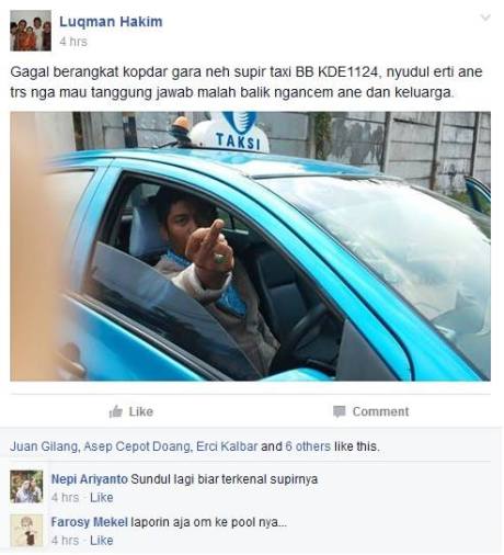 Arogansi Sopir Taxi Bluebird KDE 1124 Nendang Suzuki Ertiga saat debat kecelakaan