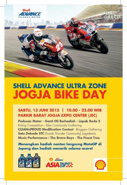 Ayo Ramaikan Shell Advance Ultra Zone Jogja Bike Day 2015, banyak hadiah om