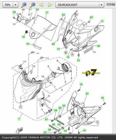 headlamp yamaha new vixion advance Rp.592.000