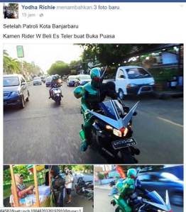 Kamen Rider Keliling Banjarbaru Kalsel naik Honda CBR150R cari takjil 01&nbsp;pertamax7.com