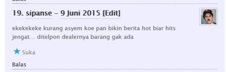 komentator pertamax7.com kecewa tidak dapat barang diskon cuci gudang yamaha byson dan scorpio Rp.6 juta 03Pertamax7.com