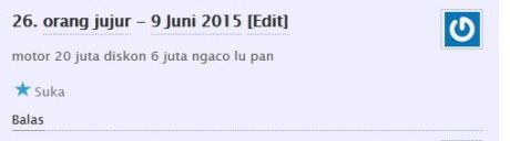 komentator pertamax7.com kecewa tidak dapat barang diskon cuci gudang yamaha byson dan scorpio Rp.6 juta 05Pertamax7.com