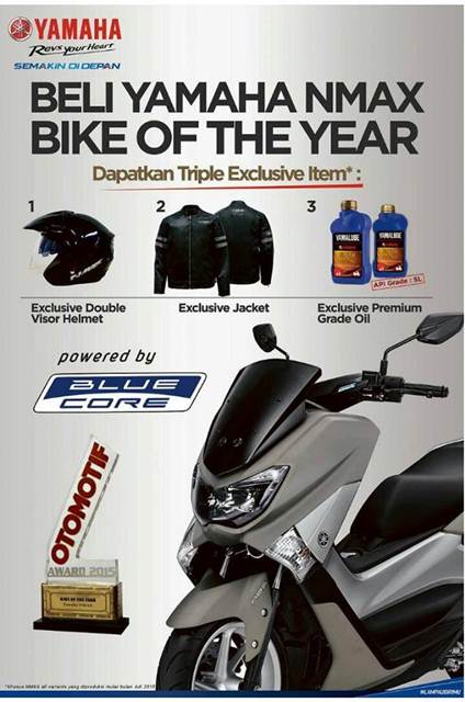 pembelian yamaha nmax bulan juli 2015 berhadiah helm dual visor jaket dan oli yamalube super matic