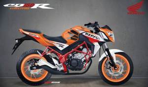 Hasil render honda CB150R Facelift 2015 berdasarkan&nbsp;Teaser