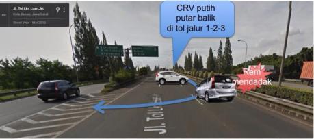 honda crv putar arah di jalan tol JORR membahayakan orang lain pertamax7.com
