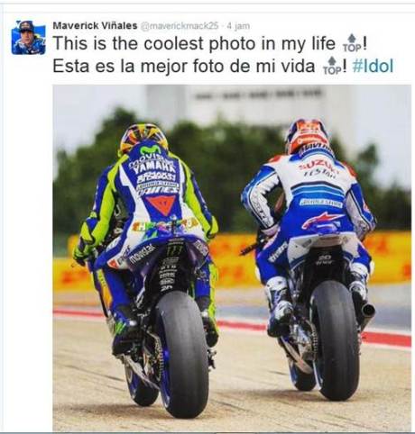 maverick vinales jadi keren saat jejer valentino rossi