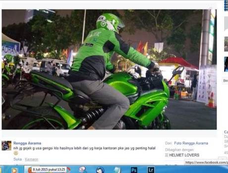 Moge kawasaki Ninja 650 jadi ojek GO-jek pertamax7.com