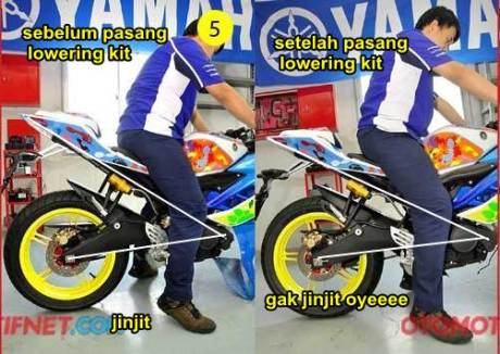 Pasang Lowering Kit Yamaha R15 bikin Nggak Jinjit dan tidak Begitu Nungging Lagi pertamax7.com 1