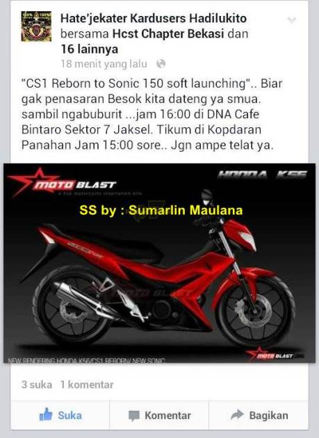 soft launching honda sonic 150R kepada komunitas honda CS1 pertamax7.com 1