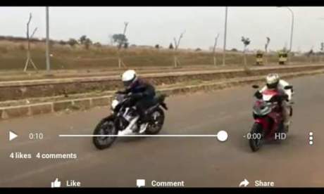 adu drag test suzuki satria F kalahkan Yamaha jupiter mx king 150 pertamax7.com