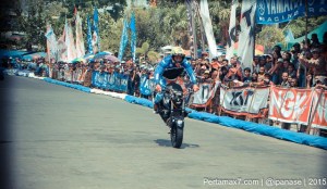 Aksi Wawan tembong free Style Yamaha MT-25 Hibur Masyarakat Pati di Yamaha Cup race seri 5&nbsp;pertamax7.com_