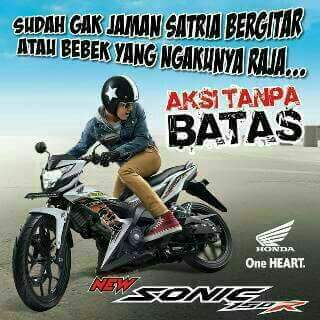 Brosur New Honda Sonic Sentil Suzuki Satria bergitar dan Jupiter MX KIng, siapa yang bikin nih pertamax7.com