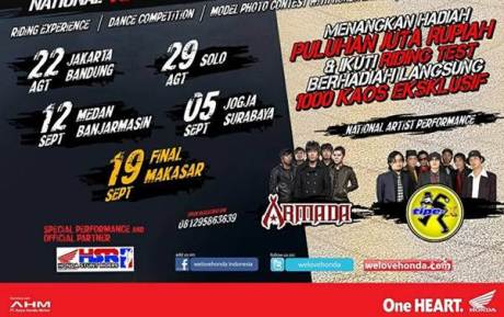 Lokasi Grand Lauching All new Honda CB150R dan new Sonic 150R di 8 Kota besar, Catet Om pertamax7.com