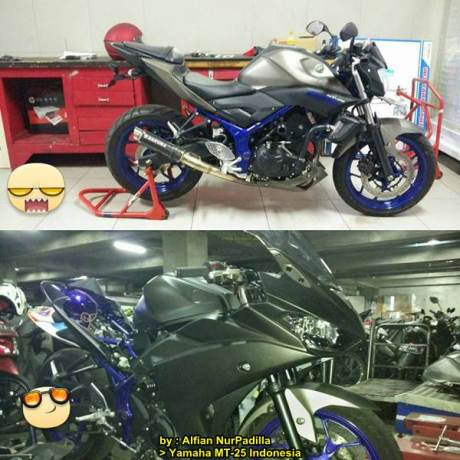 Modifikasi Yamaha MT-25 jadi yamaha R25 buat turun balap 04 pertamax7.com
