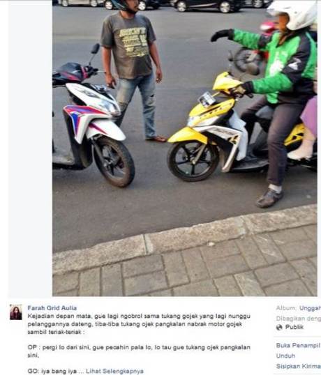 Serem....Ojek Pangkalan mau pecahin kepala GO-Jek