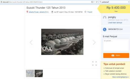Info New Suzuki Thunder Baru KM 0 ini dijual Rp.9 jutaan saja pertamax7.com