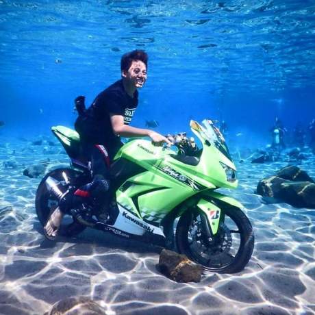 kawasaki ninja tenggelam di umbul ponggok klaten pertamax7.com 2
