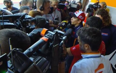 marquez crash explanation to media