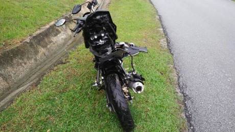 Rangka Belakang Yamaha New Vixion Ini melengkung setelah kecelakaan di Malaysia 00 pertamax7.com