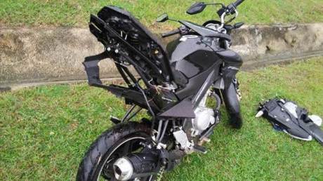 Rangka Belakang Yamaha New Vixion Ini melengkung setelah kecelakaan di Malaysia 02 pertamax7.com