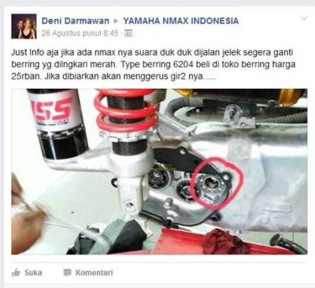 Yamaha NMax Klotok-klotok karena Bearing Oblak 03 pertamax7.com