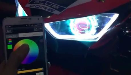 Keren Nih Setting Warna-warni LED Angel Eyes HID Projector Via Android pertamax7.com