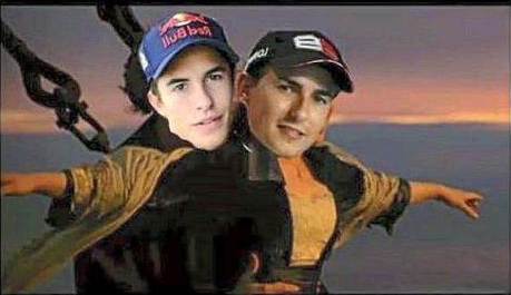 Lorenzo Ngakak Lihat Meme dirinya dan Marquez titanic pertamax7.com