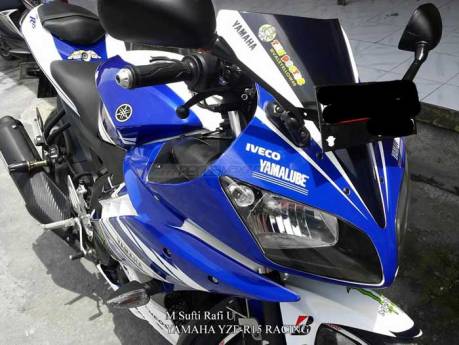 Modifikasi Yamaha R15 Biru pakai Decal aka Striping Yamaha YZF-R25 Concept pertamax7.com