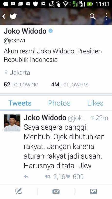 presiden jokowi panggil menhub jonan karena melarang gojek pertamax7.com