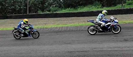 suzuki satria F injeksi syuting iklan balen suzuki gsx-R600 di sentul pertamax7.com