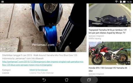 buka youtube pakai Asus ZenPad 7.005 Pertamax7.com