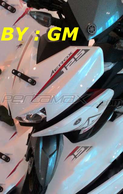 Foto Bening Yamaha Aerox 125, Pakai Sein New Vixion Advance depan belakang.. tagline Racing performance pertamax7.com