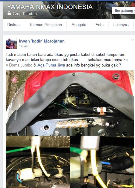 Kabel Body Yamaha NMAX dimakan Tikus.. Kasih Kapur Barus pertamax7.com