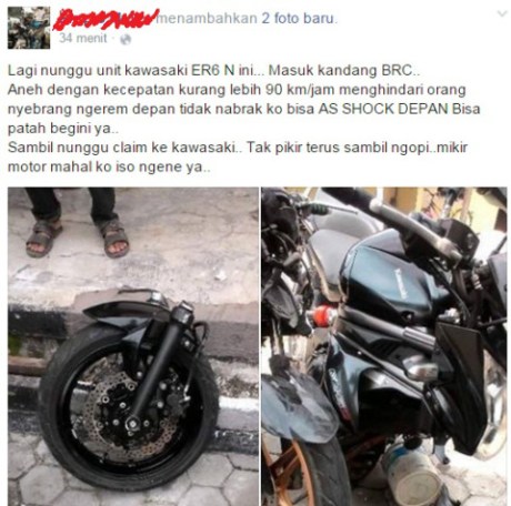 kecelakaan kawasaki er6-sok-depan-patah akibat ngerem 90 km per jam pertamax7.com